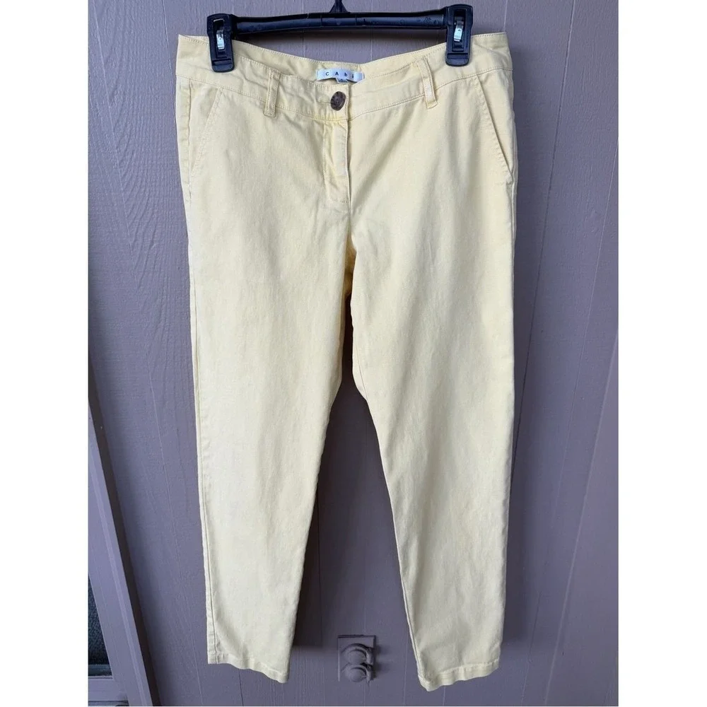 CAbi‎ Slim Leg Jeans - Pale Yellow Sz 4